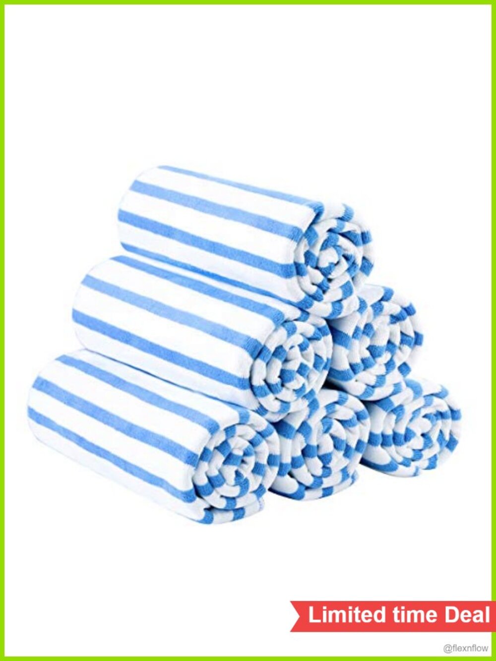 Microfiber Beach Towels Set 6 Pack Quick Dry Cabana Stripe Travel Gym Bath